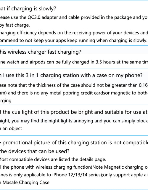 Load image into Gallery viewer, 3 in 1 Wireless Charging Station, 15W QC3.0 Magnetic Fast Charging Stand Dock, Wirelss Charger for Iphone 15 14 13 12 11 Pro Max XS XR, Iwatch Series 9 8 7 6 5 4 3 2 SE, Airpods 3 2 Pro (Black)
