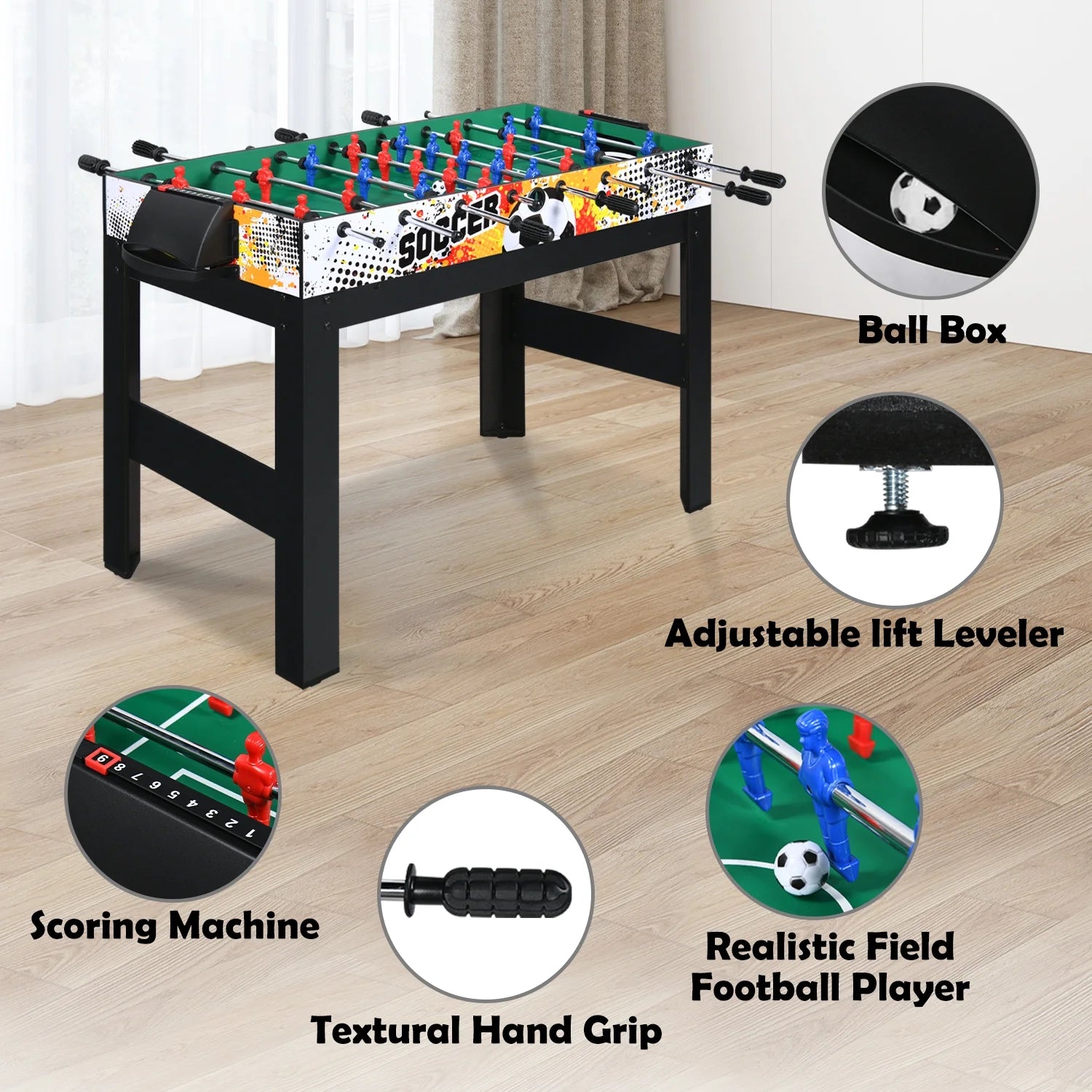 48" Multi Game Tables 15-In-1 Combo Tabletop W/Foosball, Air Hockey, Pool, Ping Pong, Basketball, Chess, Poker, Bowling, Shuffleboard for Family Fun