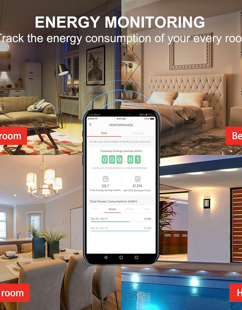 Load image into Gallery viewer, Alexa, Wifi, Smart Light Bulbs That Work with Alexa &amp; Google Assistant,A19 Soft White(2700K)No Hub Required,800Lm 60W Equivalent Highcri)90,4Count(Pack of 1)
