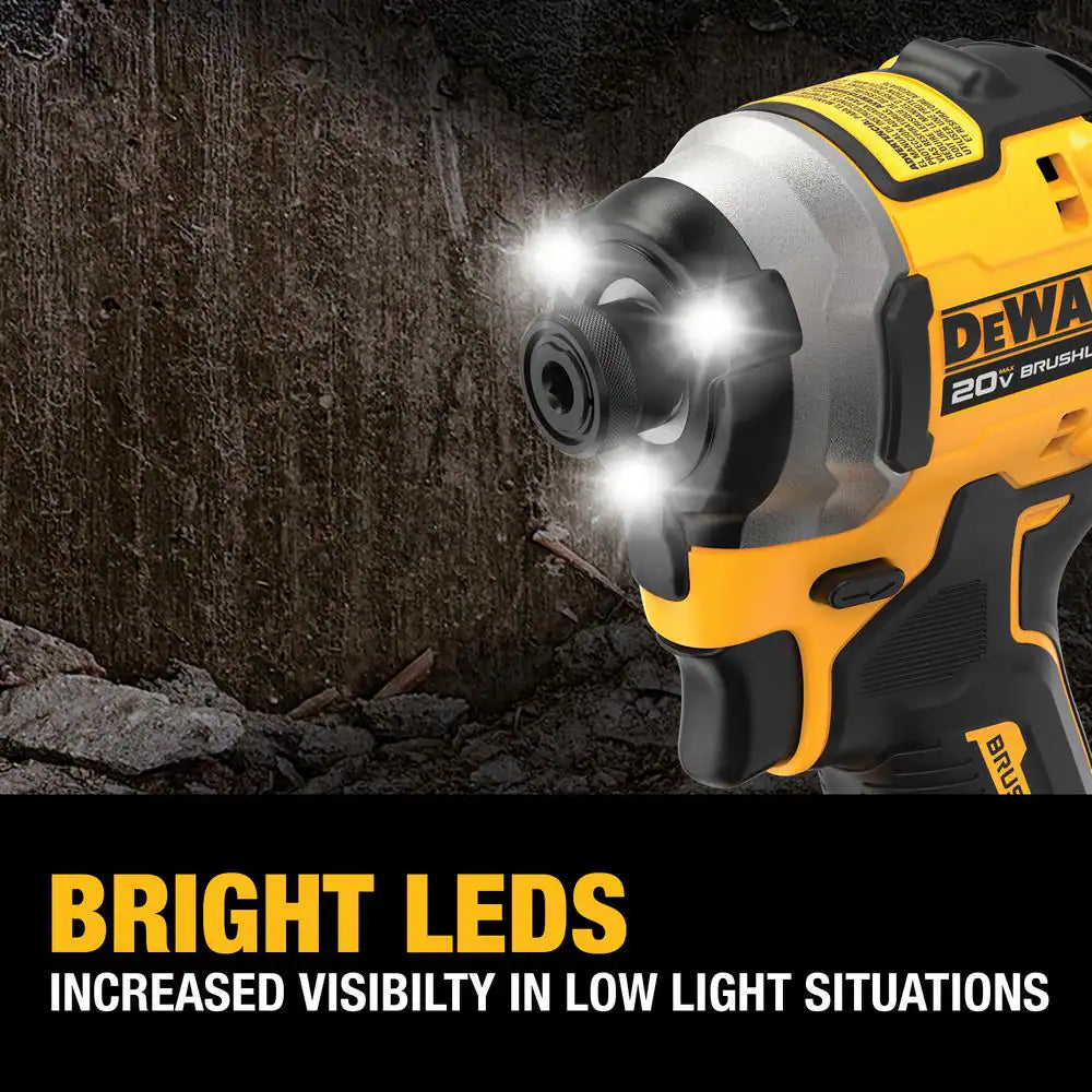 20V MAX XR Hammer Drill and ATOMIC Impact Driver 2 Tool Cordless Combo Kit and 1/4 In. Impact Driver W/(2) 4Ah Batteries
