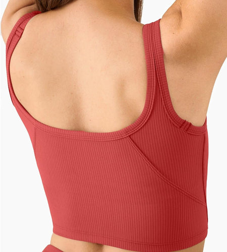 KIKIWING Women'S Seamless Sports Bra Workout Crop Top Tank Tops for Women Long Lined Sports Bra Ribbed Crop Top Fitness