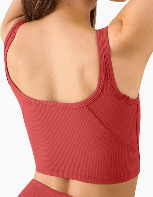 Load image into Gallery viewer, KIKIWING Women'S Seamless Sports Bra Workout Crop Top Tank Tops for Women Long Lined Sports Bra Ribbed Crop Top Fitness
