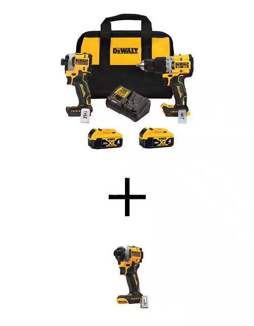 Load image into Gallery viewer, 20V MAX XR Hammer Drill and ATOMIC Impact Driver 2 Tool Cordless Combo Kit and 1/4 In. Impact Driver W/(2) 4Ah Batteries
