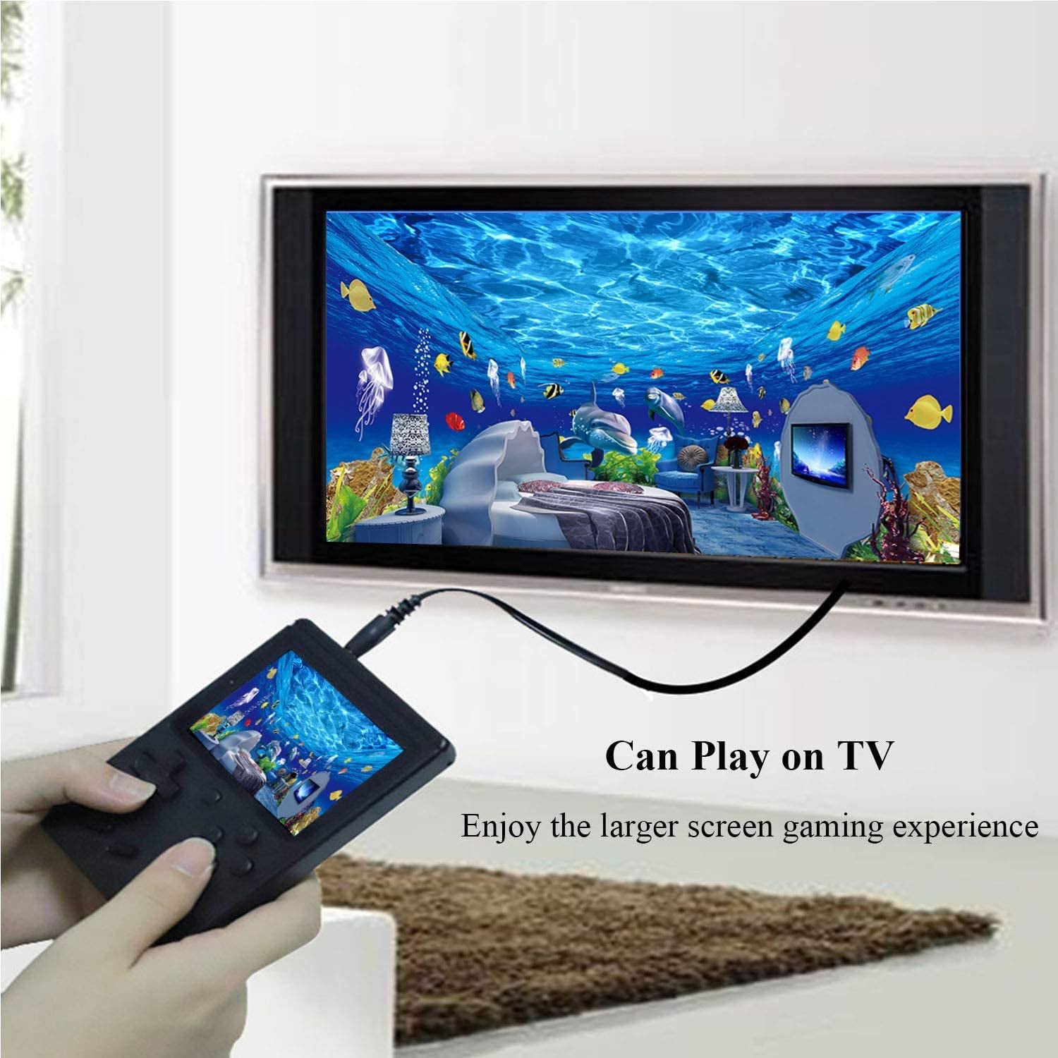 Retro Handheld Games Console for Kids/Adults, 168 Classic Games 8 Bit Games 3 Inch Screen Video Games with AV Cable Play on TV (Black)
