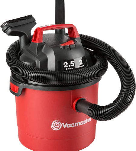 2.5 Gallon Shop Vacuum Cleaner 2 Peak HP Power Suction Lightweight 3-In-1 Wet Dry Vacuum with Blower & Wall Mount Design for Cleaning Car, Boat, Pet Hair, Hard Floor