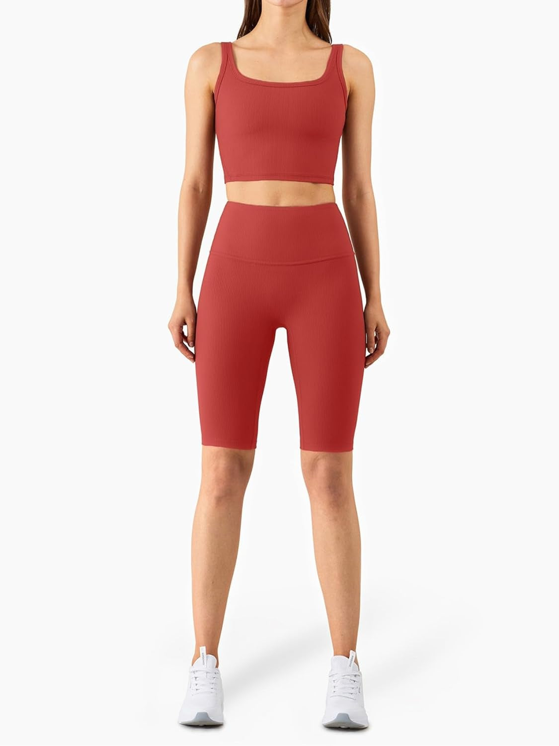 KIKIWING Women'S Seamless Sports Bra Workout Crop Top Tank Tops for Women Long Lined Sports Bra Ribbed Crop Top Fitness