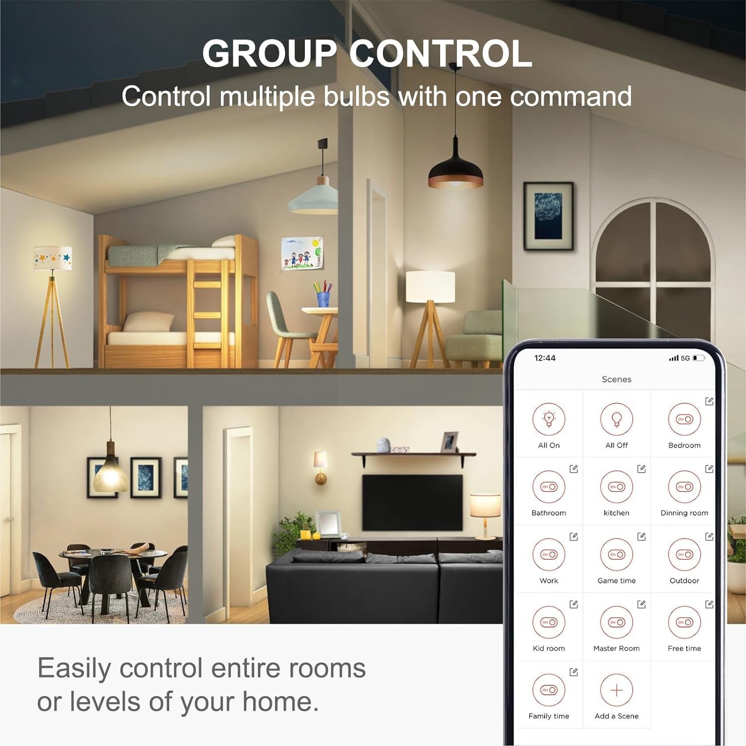 Alexa, Wifi, Smart Light Bulbs That Work with Alexa & Google Assistant,A19 Soft White(2700K)No Hub Required,800Lm 60W Equivalent Highcri)90,4Count(Pack of 1)
