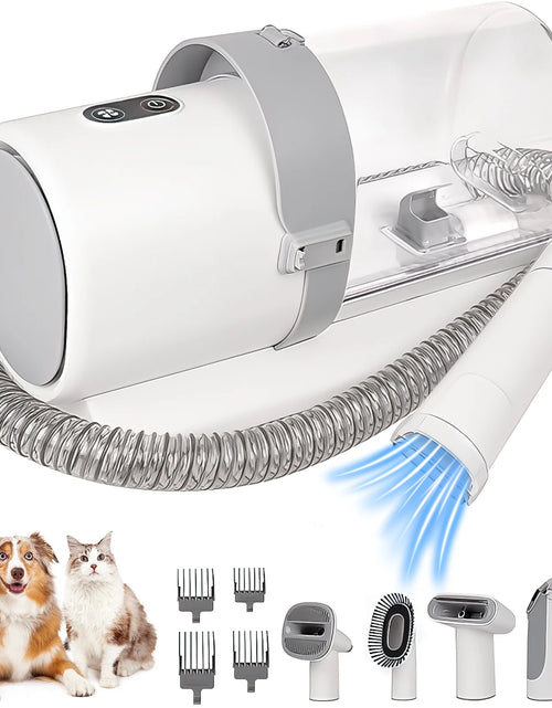 Load image into Gallery viewer, Dog Grooming Kit and Vaccum, 11Kpa Low Noise Pet Grooming Vacuum with 3 Suction Mode, 5 in 1 Dog Vacuum, 2.5L Dustbin for Dogs, Cats and Other Animals
