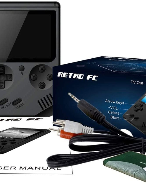 Load image into Gallery viewer, Retro Handheld Games Console for Kids/Adults, 168 Classic Games 8 Bit Games 3 Inch Screen Video Games with AV Cable Play on TV (Black)
