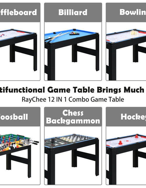 Load image into Gallery viewer, 48" Multi Game Tables 15-In-1 Combo Tabletop W/Foosball, Air Hockey, Pool, Ping Pong, Basketball, Chess, Poker, Bowling, Shuffleboard for Family Fun
