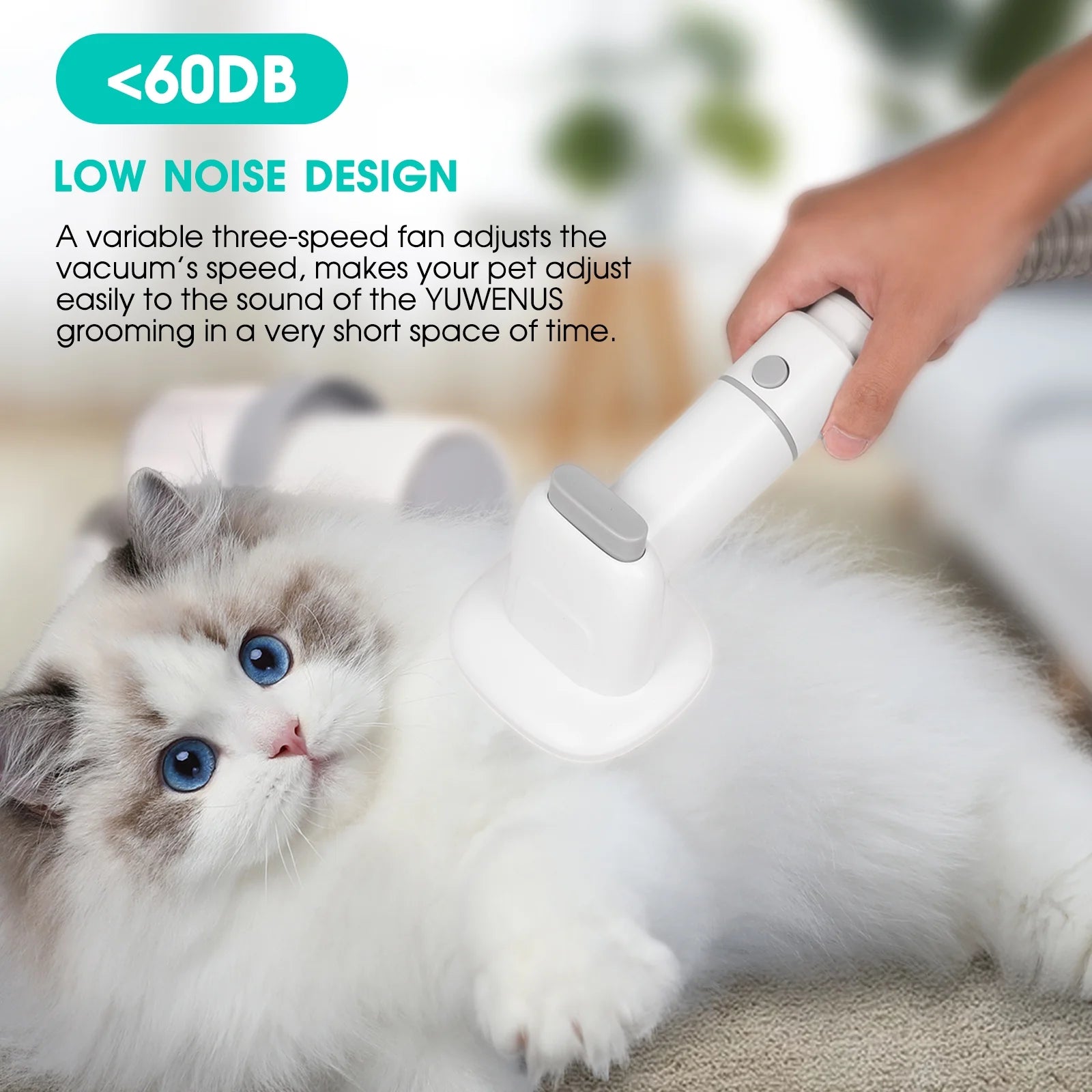 Dog Grooming Kit and Vaccum, 11Kpa Low Noise Pet Grooming Vacuum with 3 Suction Mode, 5 in 1 Dog Vacuum, 2.5L Dustbin for Dogs, Cats and Other Animals