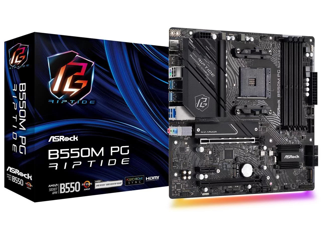 B550M PG RIPTIDE AM4 AMD B550 SATA 6Gb/S Micro ATX AMD Motherboard