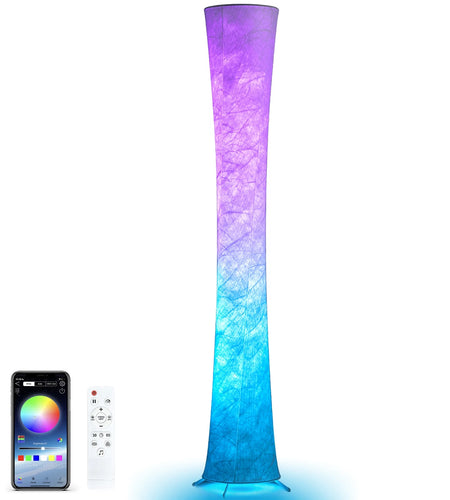 Soft Light LED Floor Lamp RGB Color Changing 61'' Modern Tall Lamp, Smart Standing Lamp with Remote Control and APP Control for Living Room, Bedroom and Game Room