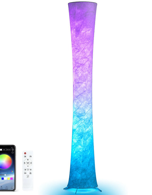 Load image into Gallery viewer, Soft Light LED Floor Lamp RGB Color Changing 61'' Modern Tall Lamp, Smart Standing Lamp with Remote Control and APP Control for Living Room, Bedroom and Game Room

