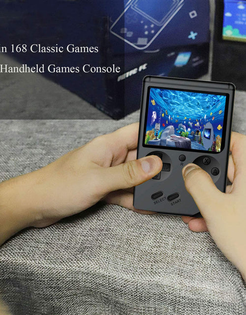 Load image into Gallery viewer, Retro Handheld Games Console for Kids/Adults, 168 Classic Games 8 Bit Games 3 Inch Screen Video Games with AV Cable Play on TV (Black)

