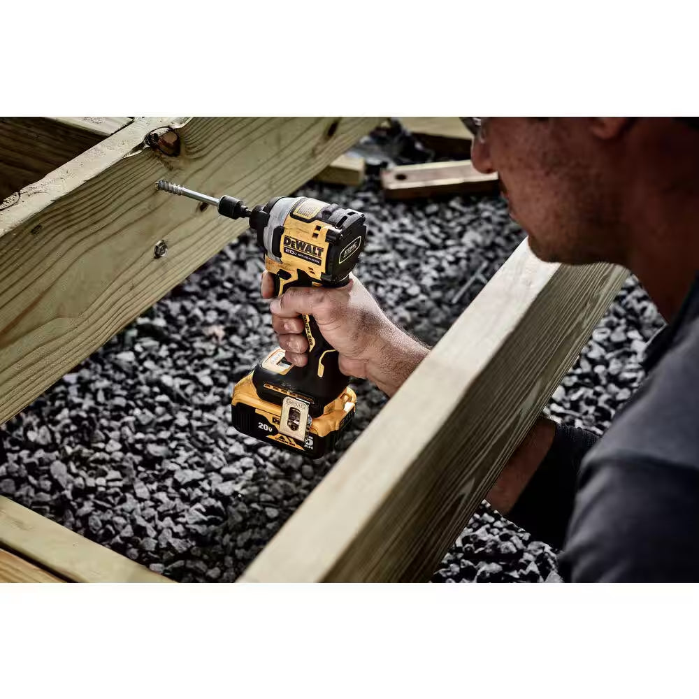 20V MAX XR Hammer Drill and ATOMIC Impact Driver 2 Tool Cordless Combo Kit and 1/4 In. Impact Driver W/(2) 4Ah Batteries