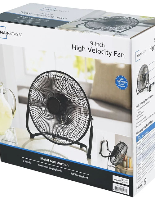 Load image into Gallery viewer, New 9 Inch High Velocity Floor Fan Wall Mountable Black
