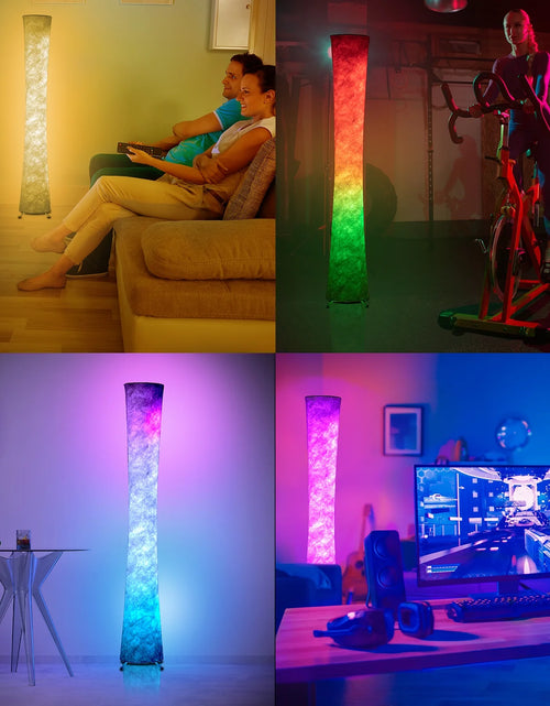 Load image into Gallery viewer, Soft Light LED Floor Lamp RGB Color Changing 61'' Modern Tall Lamp, Smart Standing Lamp with Remote Control and APP Control for Living Room, Bedroom and Game Room
