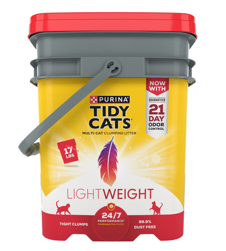Purina  Lightweight Clumping Cat Litter, Low Dust, 24/7 Performance Multi Cat Litter, 17 Lb. Pail