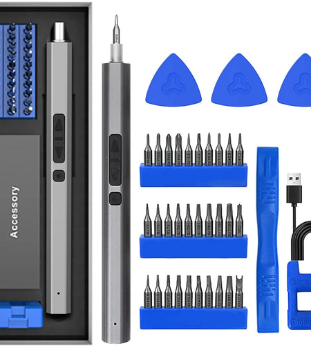 Mini Electric Screwdriver, 36-In-1 Precision Electric Screwdriver, Small Electric Screwdriver Tool Set, for Computer, Doorbell, Macbook, Iphone, Watch, Glasses, Etc