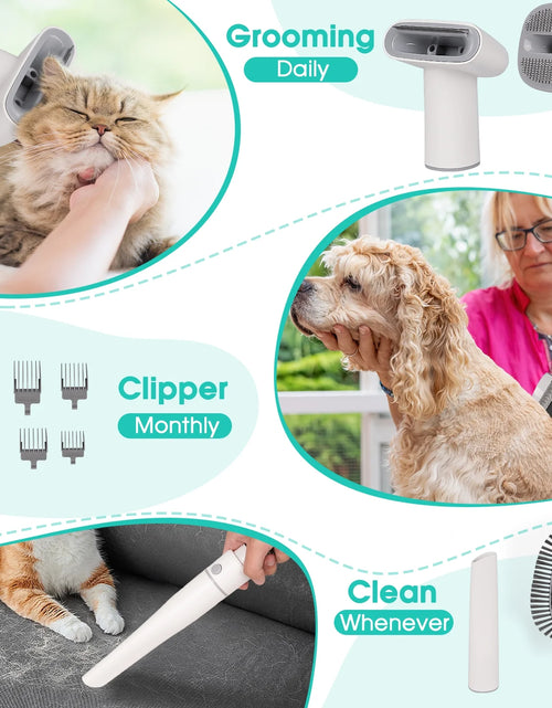 Load image into Gallery viewer, Dog Grooming Kit and Vaccum, 11Kpa Low Noise Pet Grooming Vacuum with 3 Suction Mode, 5 in 1 Dog Vacuum, 2.5L Dustbin for Dogs, Cats and Other Animals
