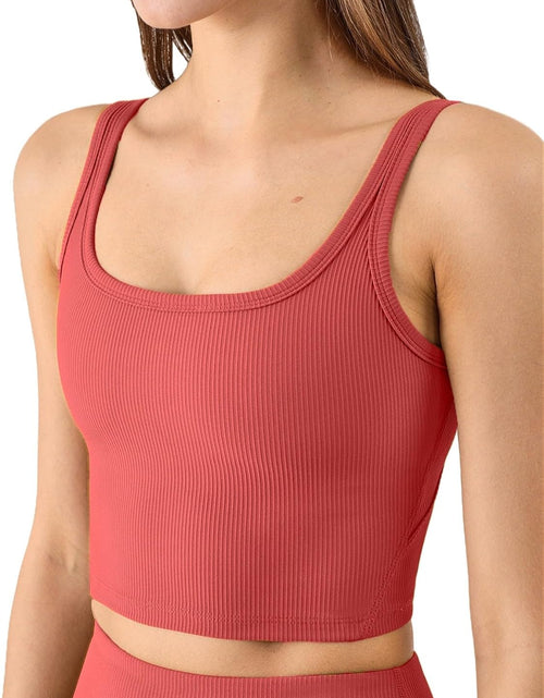 Load image into Gallery viewer, KIKIWING Women'S Seamless Sports Bra Workout Crop Top Tank Tops for Women Long Lined Sports Bra Ribbed Crop Top Fitness
