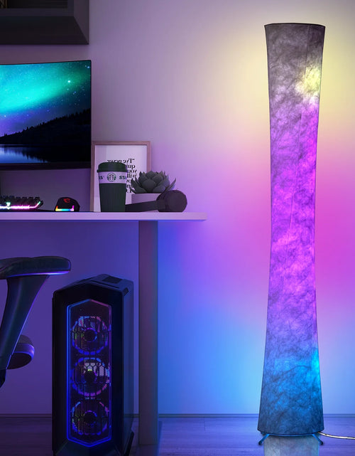 Load image into Gallery viewer, Soft Light LED Floor Lamp RGB Color Changing 61'' Modern Tall Lamp, Smart Standing Lamp with Remote Control and APP Control for Living Room, Bedroom and Game Room
