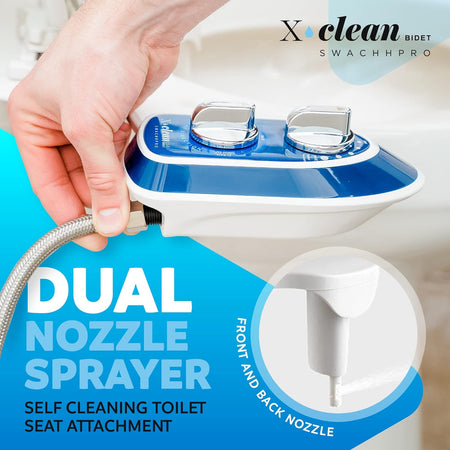 X-Clean 250 Bidet Toilet Seat Attachment, Senior-Friendly Bathroom Accessories, Postpartum Essentials for Toilet, Bidet for Toilet