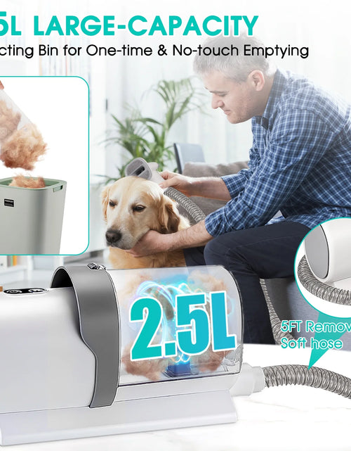 Load image into Gallery viewer, Dog Grooming Kit and Vaccum, 11Kpa Low Noise Pet Grooming Vacuum with 3 Suction Mode, 5 in 1 Dog Vacuum, 2.5L Dustbin for Dogs, Cats and Other Animals

