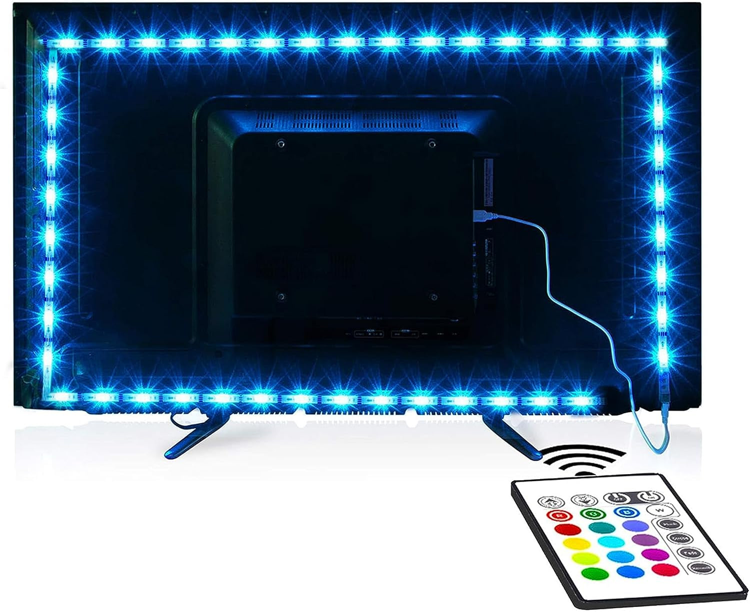 Tv Led Backlight, Pre-Cut 6.56Ft Led Strip Lights for 40-60In Tv,4Pcs USB Powered Tv Lights Kit W/ Remote,Rgb Bias Lighting for Room Decor