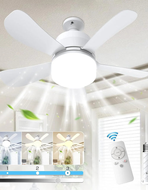 Load image into Gallery viewer, Socket Fan 15" 5 Blades Ceiling Fan 1000 Lumens Light for All Locations
