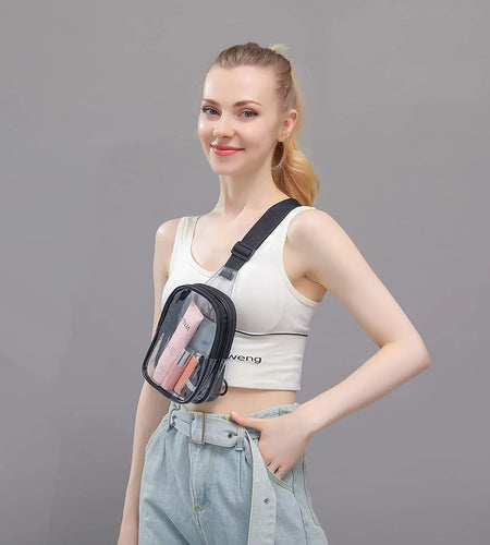 Mini Clear Bag, PVC Waterproof Crossbody Bag, Clear Stadium Bag for Women Men
