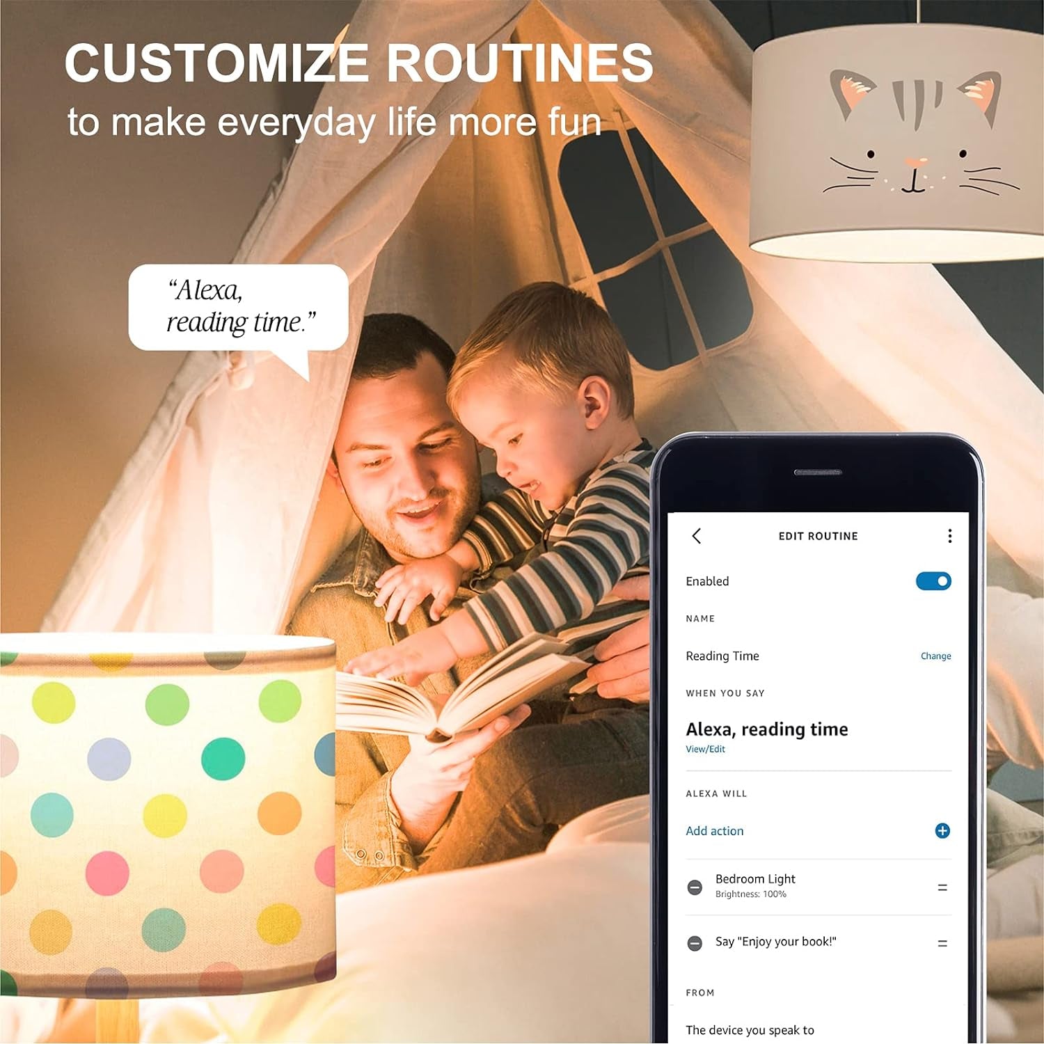 Alexa, Wifi, Smart Light Bulbs That Work with Alexa & Google Assistant,A19 Soft White(2700K)No Hub Required,800Lm 60W Equivalent Highcri)90,4Count(Pack of 1)