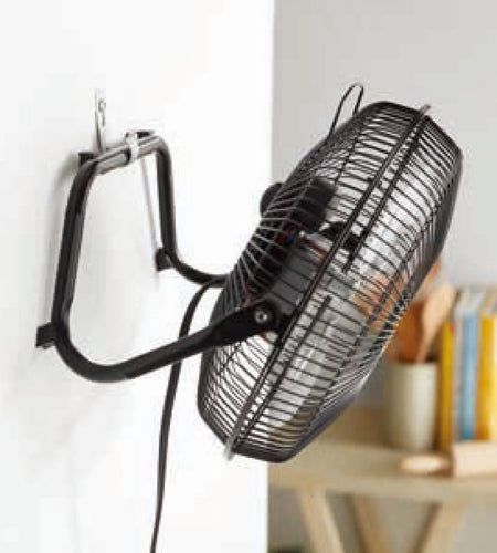 New 9 Inch High Velocity Floor Fan Wall Mountable Black
