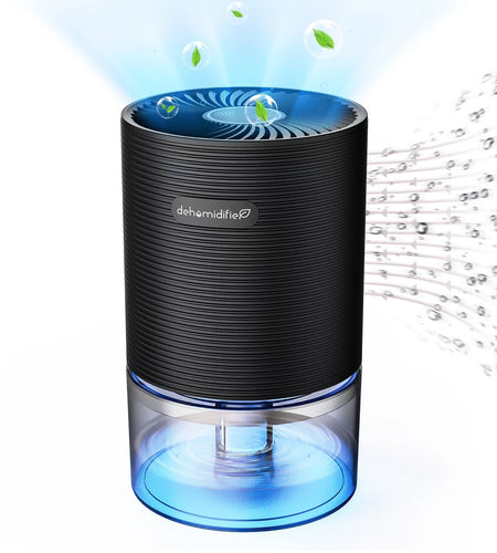Small Dehumidifiers for Bedroom 27Oz with Auto-Off,7 Colors LED Light up to 215 Sq.Ft-Black