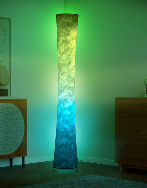 Load image into Gallery viewer, Soft Light LED Floor Lamp RGB Color Changing 61'' Modern Tall Lamp, Smart Standing Lamp with Remote Control and APP Control for Living Room, Bedroom and Game Room
