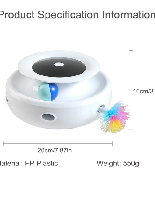 Load image into Gallery viewer, Cat Toys 2-In-1 Interactive Cat Toys for Indoor Cats, Cat Balls, Cat Mice Toy, Cat Entertainment Toys, Electric Cat Toy for Cats/Kittens, Dual Power Supplies, White

