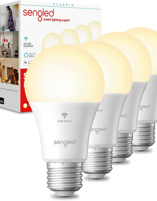 Load image into Gallery viewer, Alexa, Wifi, Smart Light Bulbs That Work with Alexa &amp; Google Assistant,A19 Soft White(2700K)No Hub Required,800Lm 60W Equivalent Highcri)90,4Count(Pack of 1)
